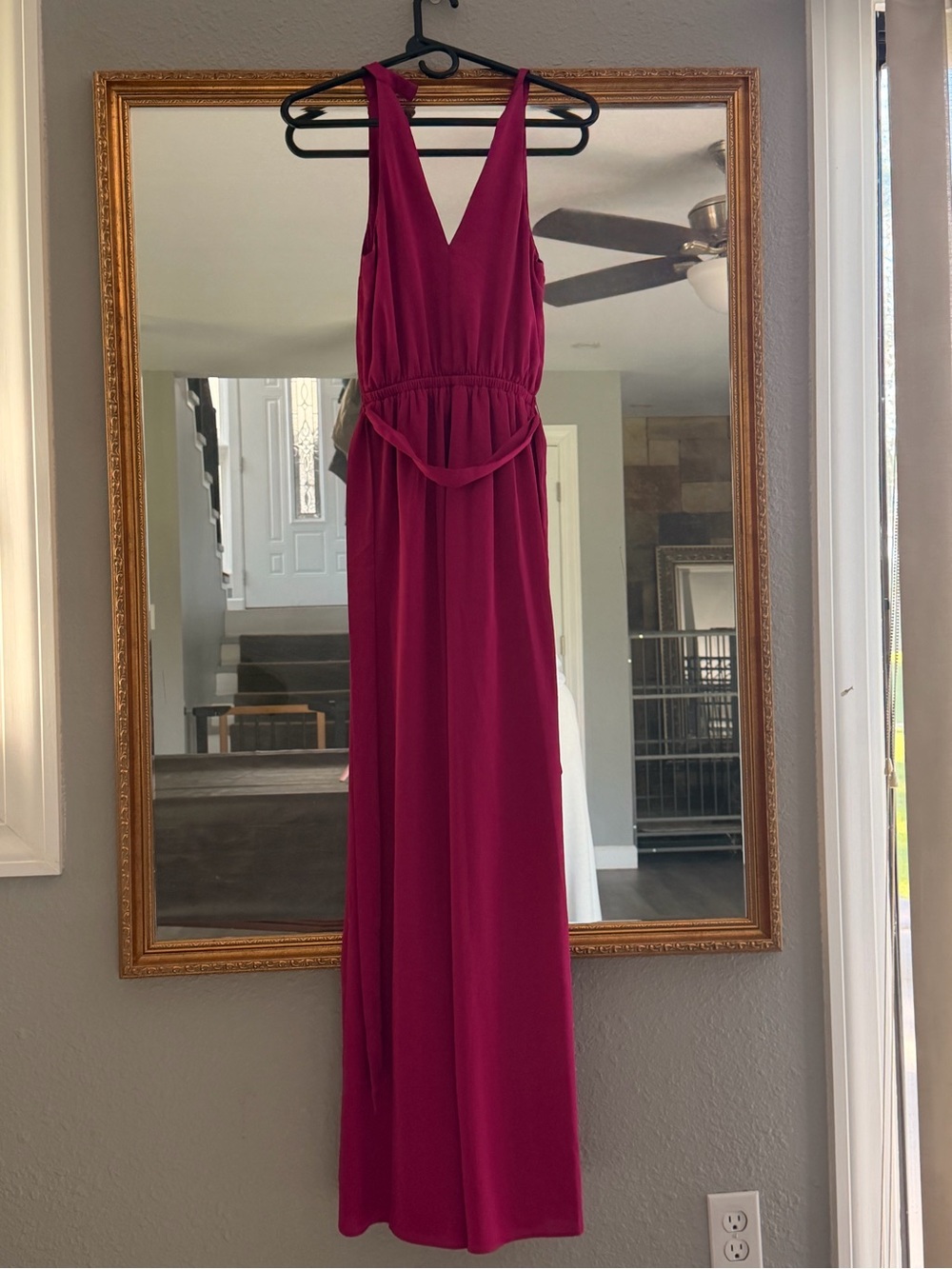 Express Sleeveless V-Neck Fuchsia Romper